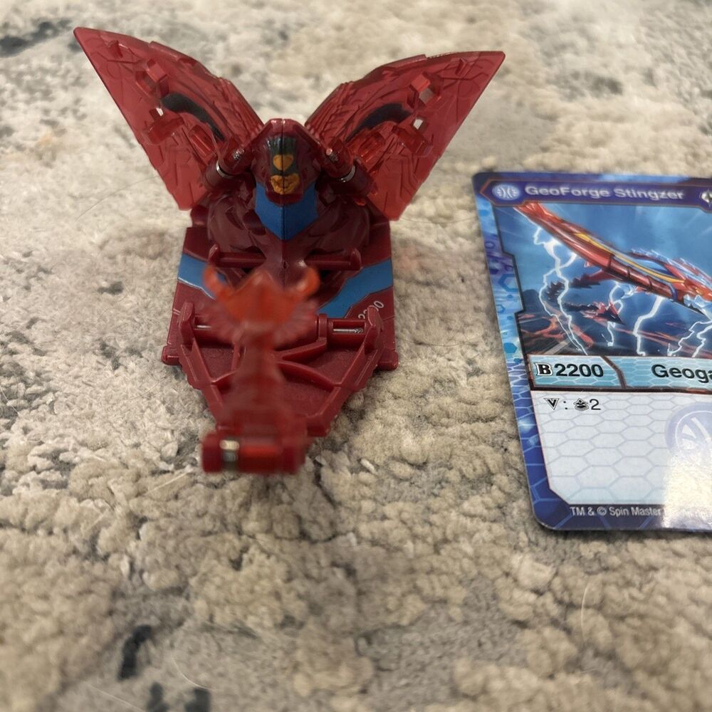Bakugan Geogan Rising Pyrus Geoforge Action Figure Red Collectible With Card - Picture 3 of 7
